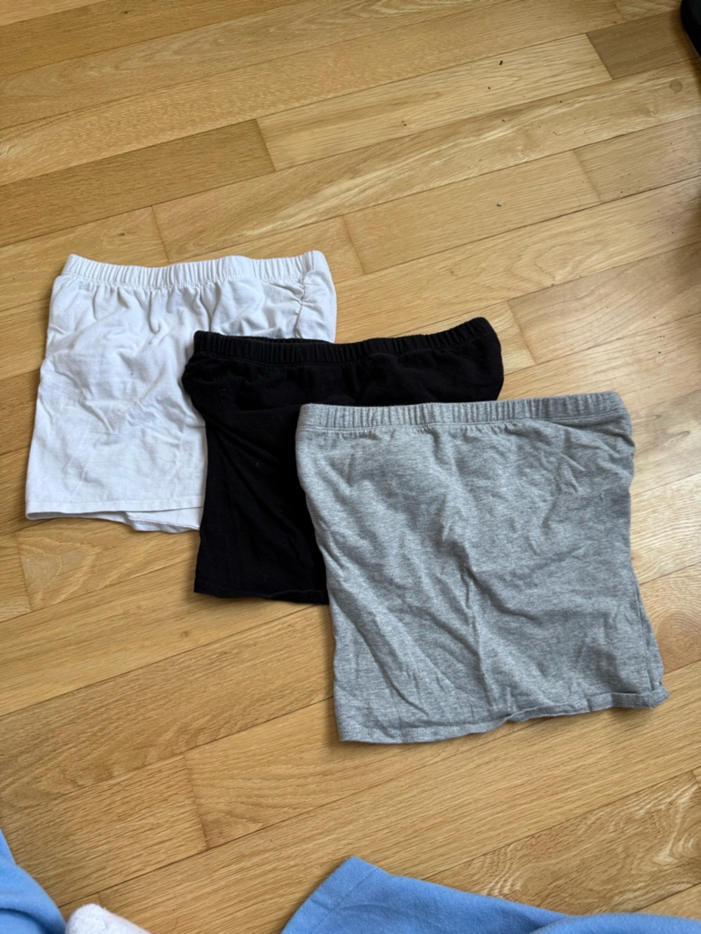 3-Pack Tube Tops - Gray, Black & White